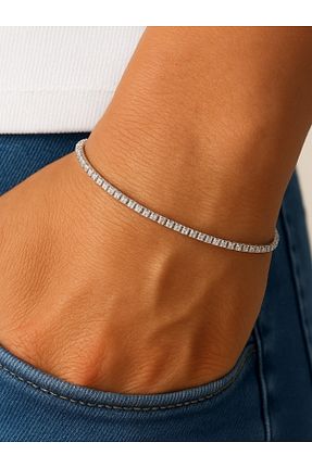 دستبند نقره طوسی زنانه 925 عیار bymissmücevherat - کد 943467661