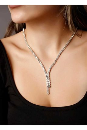 گردنبند جواهر طوسی زنانه استیل ضد زنگ candlght - کد 943543679