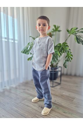 ست بالاتنه و پائین تنه طوسی بچه گانه بافتنی BALKABAĞI - کد 943978649