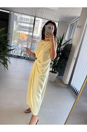 لباس زرد زنانه کرپ caddstore - کد 943552305