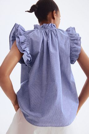 بلوز آبی زنانه رگولار H&M - کد 943584698