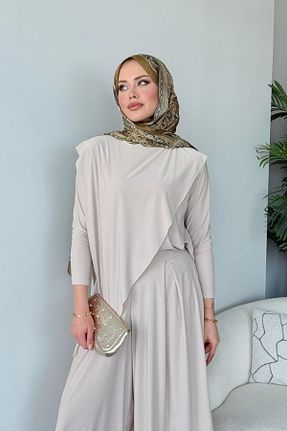 ست بالاتنه و پائین تنه حجاب رنگی زنانه رگولار HAZA MODA - کد 943875984