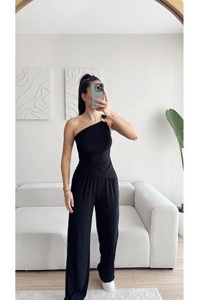 ست بالاتنه و پائین تنه مشکی زنانه بافتنی Zoom Butik - کد 943861183