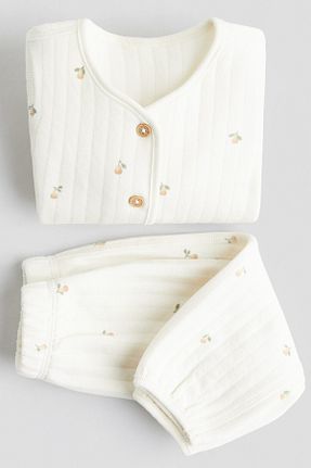 ست بالاتنه و پائین تنه سفید بچه گانه رگولار H&M - کد 944075405