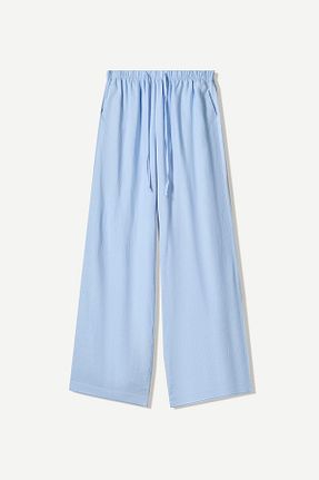 شلوار آبی زنانه کتان Bershka - کد 943977736
