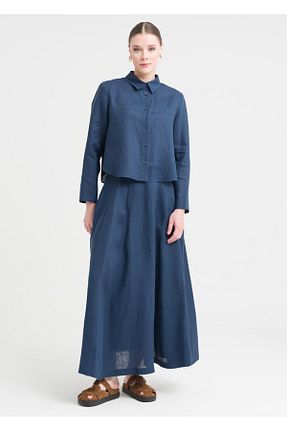 ست بالاتنه و پائین تنه سرمه ای زنانه کتان Armağan - کد 944234623