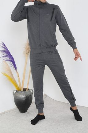 ست گرمکن طوسی مردانه رگولار 3MODA - کد 137906653