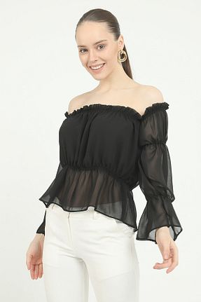 بلوز مشکی زنانه ساده ÖZGÜN - کد 138323553