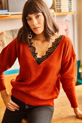 بلوز نارنجی زنانه ساده Olalook - کد 138706592