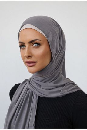 شال طوسی زنانه پنبه ای BENLİ - کد 138659636