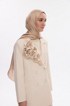 شال طلائی زنانه پنبه پلی استر MİRSOY SCARF - کد 888661126
