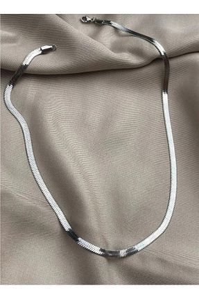 گردنبند استیل ( فولاد ) طوسی زنانه استیل (فولاد) Satürn Silver Kuyumculuk - کد 942399193