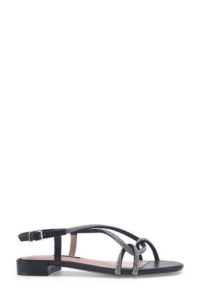 صندل مشکی زنانه پاشنه تخت Nine West - کد 808549795