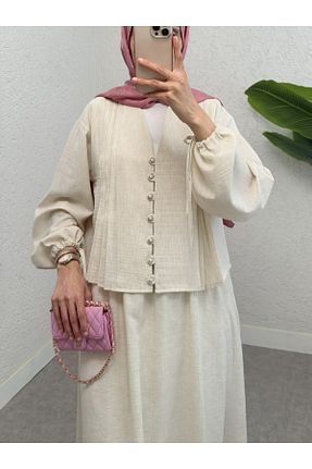 ست بالاتنه و پائین تنه بژ زنانه بافتنی Modamorfo - کد 929086073