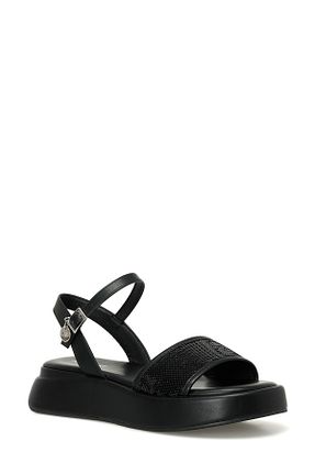 صندل مشکی زنانه پاشنه تخت Nine West - کد 827609068