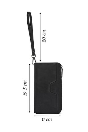 کیف پورتفوی و کلاچ مشکی مردانه چرم مصنوعی Derimod - کد 754414977