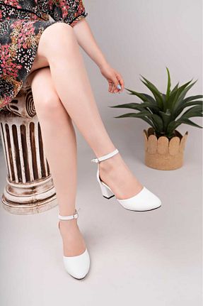 کفش پاشنه بلند کلاسیک سفید زنانه چرم مصنوعی MOD10 - کد 845004351