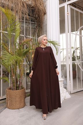 کلاه و ابایا قهوه ای زنانه پنبه ای Nissra - کد 781358227