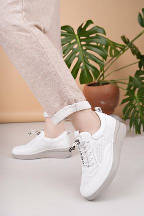 کفش پیاده روی سفید زنانه Nesil Shoes - کد 934287315