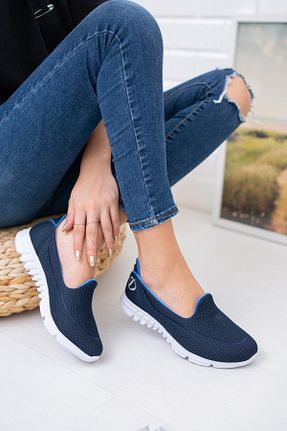 کفش پیاده روی سرمه ای زنانه چرم مصنوعی Nesil Shoes - کد 67623920