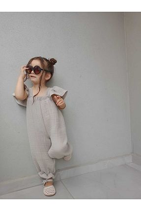 سرهمی بژ بچه گانه بند دار Süslüm Kids - کد 938786399