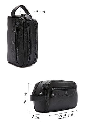 کیف دستی مشکی مردانه چرم مصنوعی Derimod - کد 823809314
