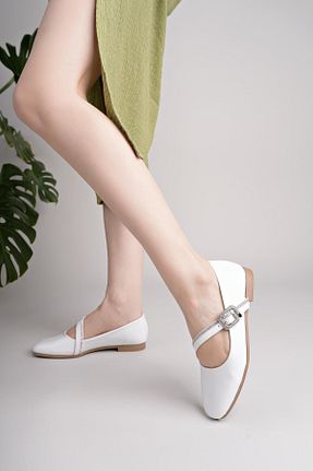 بابت سفید زنانه چرم لاکی Nesil Shoes - کد 935552092