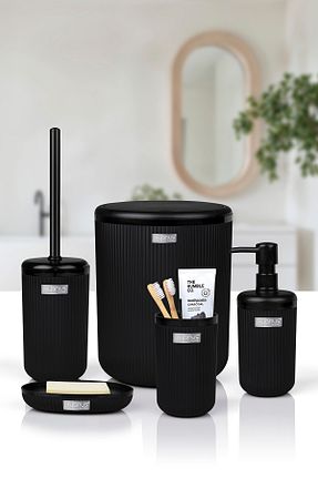 ست حمام مشکی پلاستیک Okyanus Home - کد 650592482