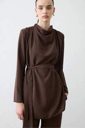 ست بالاتنه و پائین تنه حجاب قهوه ای زنانه 3/4 Boy TERZİ DÜKKANI - کد 931899128