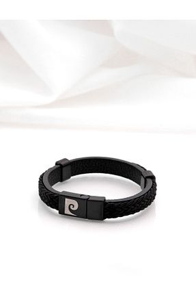 دستبند جواهر مشکی مردانه چرم Pierre Cardin - کد 942304913