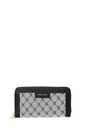 کیف پول طوسی زنانه ابعاد بزرگ Nine West - کد 849180262