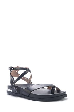 صندل مشکی زنانه پاشنه تخت Nine West - کد 924277043