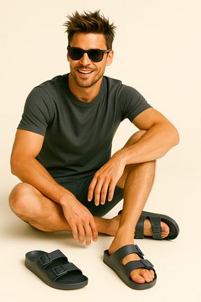دمپائی طوسی مردانه EVA Jack & Jones - کد 301430323