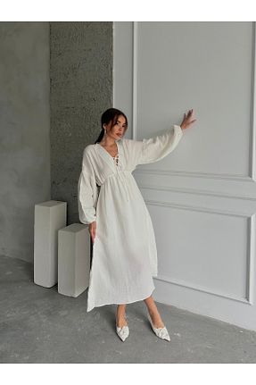 لباس سفید زنانه بافتنی gmbutikk - کد 904914057