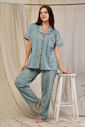 ست لباس راحتی بارداری سبز زنانه پنبه ای LadyMina Pijama - کد 346443083