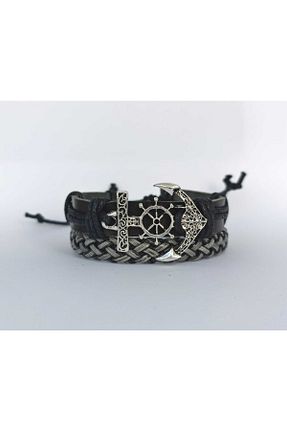 دستبند جواهر رنگی زنانه چرم خالص BSN Takı - کد 349663522