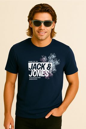تیشرت سرمه ای مردانه رگولار Jack & Jones - کد 938545496
