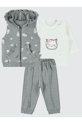 ست نوزادی طوسی بچه گانه پنبه ای Civil Baby - کد 772757024