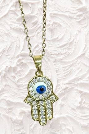 گردنبند استیل ( فولاد ) زرد زنانه استیل ضد زنگ Birmem - کد 929525717