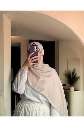 شال بژ زنانه پنبه ای Lavena scarfs - کد 933353011