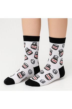 جوراب سفید زنانه پنبه پلی استر MiaSocks - کد 932075478