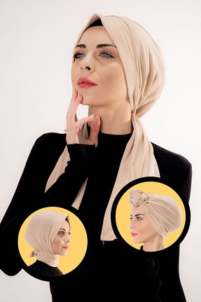 شال بژ زنانه پلی استر Şalcenneti.com - کد 898425355