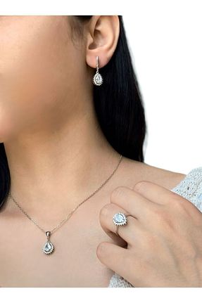 ست نقره سفید زنانه زیرکن Inure Jewelry - کد 828601967