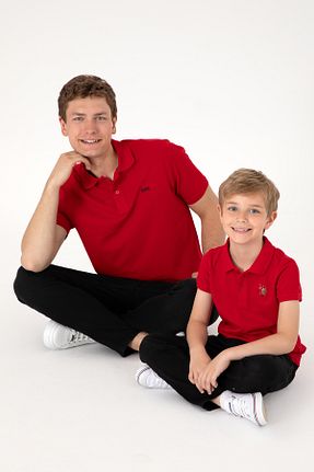 پولوشرت قرمز مردانه پنبه ای U.S. Polo Assn. - کد 922480873