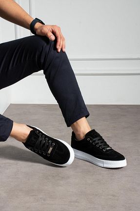 کفش اسنیکر مشکی مردانه بند دار L.A Polo - کد 936656355