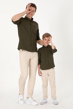 پیراهن خاکی مردانه یقه پیراهنی U.S. Polo Assn. - کد 904537430