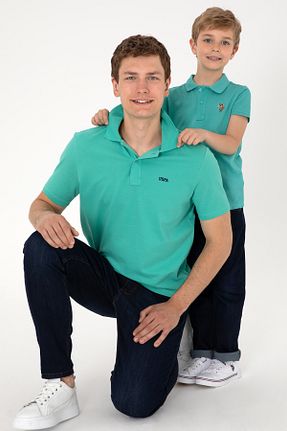 پولوشرت فیروزه ای بچه گانه پنبه ای U.S. Polo Assn. - کد 928046963