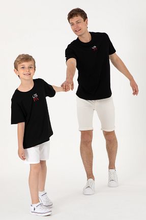 تیشرت مشکی بچه گانه اورسایز U.S. Polo Assn. - کد 832952236