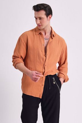 پیراهن قهوه ای مردانه اورسایز RELAXL - کد 818118081