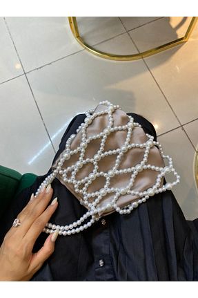 کیف مجلسی سفید زنانه پارچه ای İNCİLASS - کد 930245887